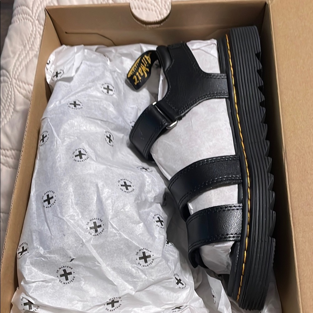 Dr. Martens Kids Black Strap Sandals